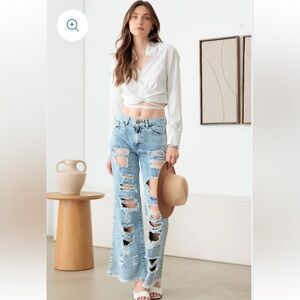 NWT Litz By Uniq distressed frayed jeans